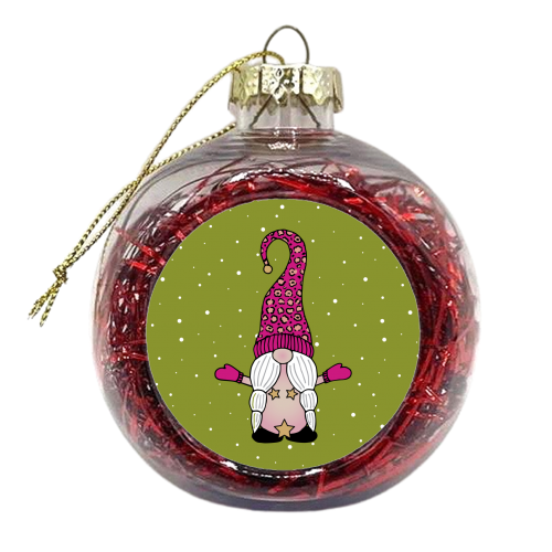 Mrs Naked Gnome - xmas bauble by Gellie Design