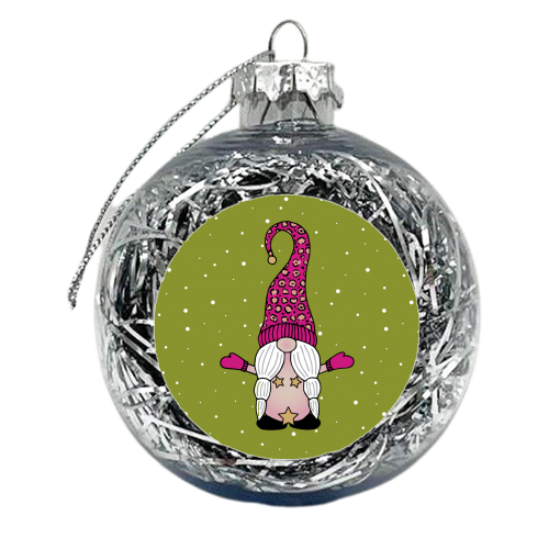 Mrs Naked Gnome - xmas bauble by Gellie Design