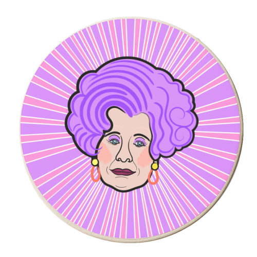 Mrs Slocombe Portrait (Are You Being Served) - personalised beer coaster by Adam Regester