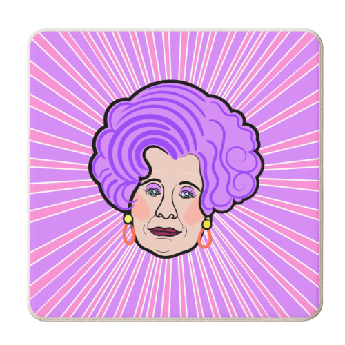 Mrs Slocombe Portrait (Are You Being Served) - personalised beer coaster by Adam Regester
