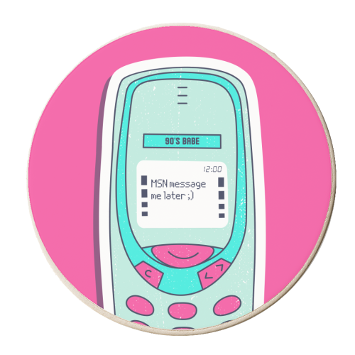 MSN Messenger 90s Babe - personalised beer coaster by Lilly Rose