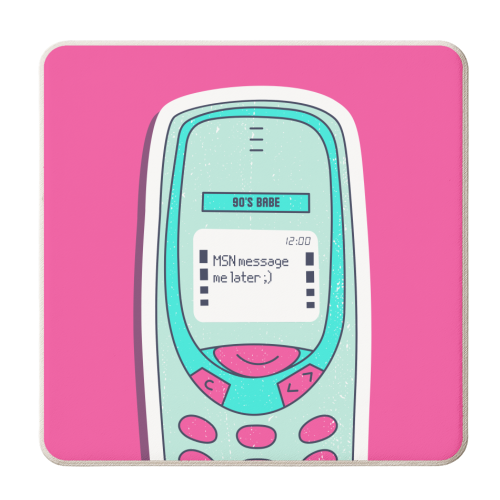 MSN Messenger 90s Babe - personalised beer coaster by Lilly Rose