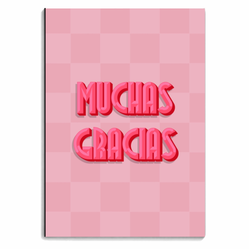 Muchas gracias checkerboard - personalised A4, A5, A6 notebook by The Girl Next Draw