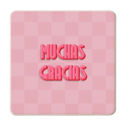 Muchas gracias checkerboard - personalised beer coaster by The Girl Next Draw