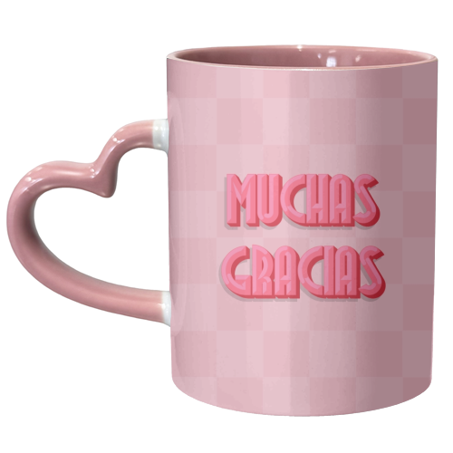 Muchas gracias checkerboard - unique mug by The Girl Next Draw