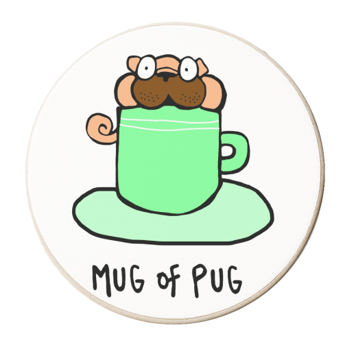 Mug of Pug - personalised beer coaster by Emma Donovan