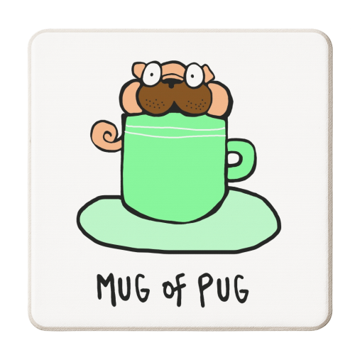Mug of Pug - personalised beer coaster by Emma Donovan