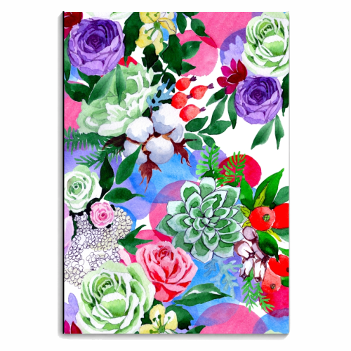 multi flowers - personalised A4, A5, A6 notebook by Anastasios Konstantinidis