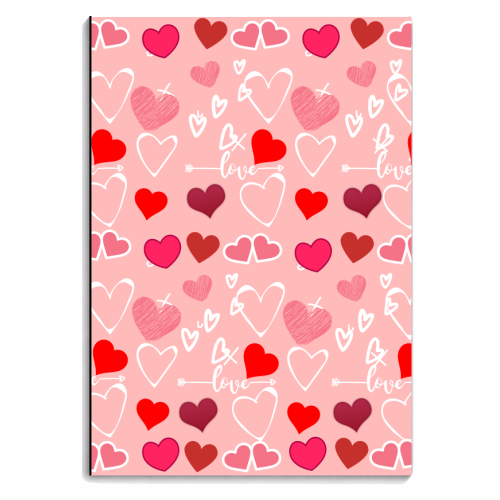 Multiple Love Hearts - personalised A4, A5, A6 notebook by Riad Mannan