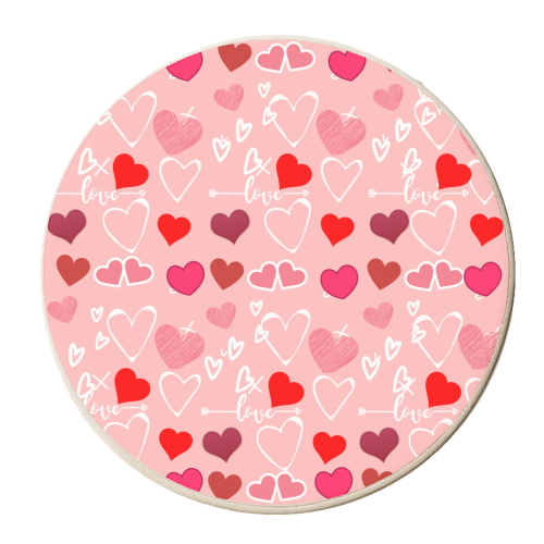 Multiple Love Hearts - personalised beer coaster by Riad Mannan