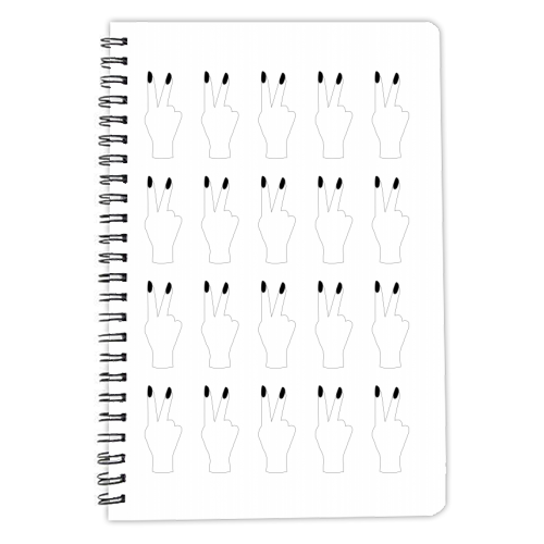Multiple Peace Signs Black and White - personalised A4, A5, A6 notebook by Toni Scott