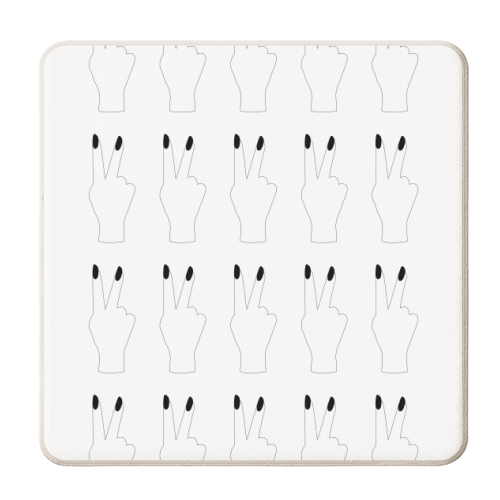 Multiple Peace Signs Black and White - personalised beer coaster by Toni Scott