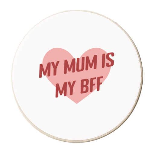 Mum BFF heart - personalised beer coaster by The Girl Next Draw
