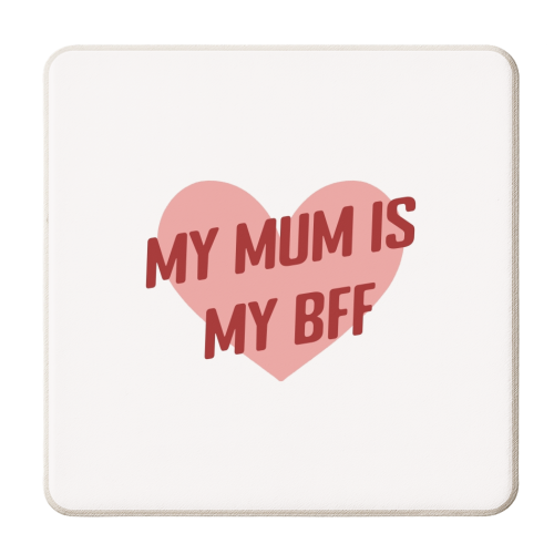 Mum BFF heart - personalised beer coaster by The Girl Next Draw