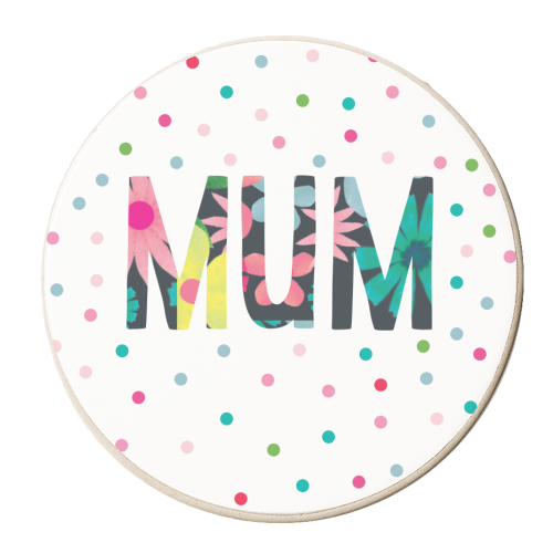 Mum floral - personalised beer coaster by The Boy and the Bear