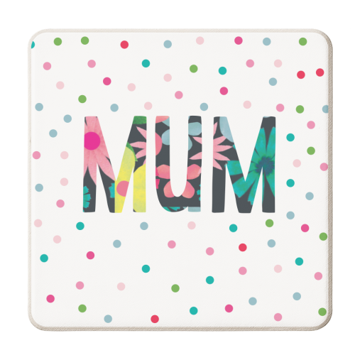 Mum floral - personalised beer coaster by The Boy and the Bear