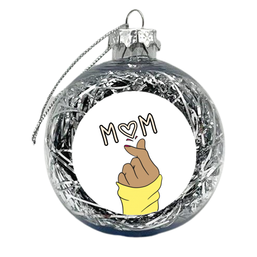 Mum Heart hands Cute Design - xmas bauble by Lisa Wardle