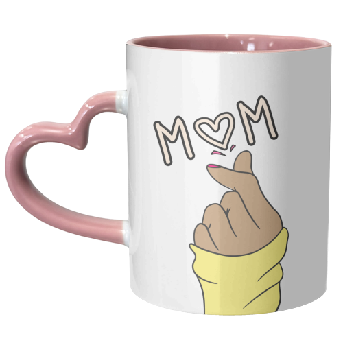 Mum Heart hands Cute Design - unique mug by Lisa Wardle