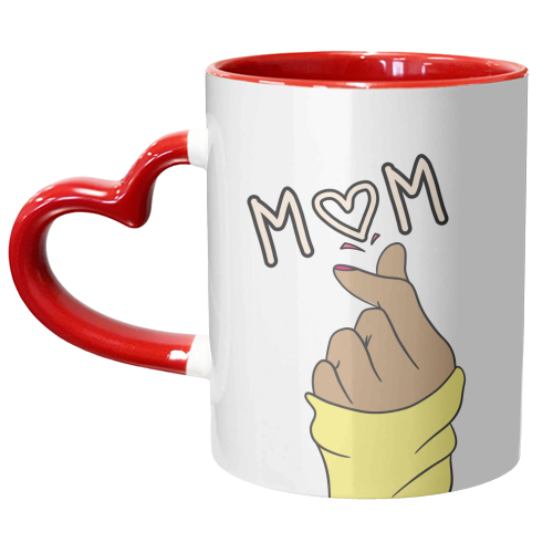 Mum Heart hands Cute Design - unique mug by Lisa Wardle
