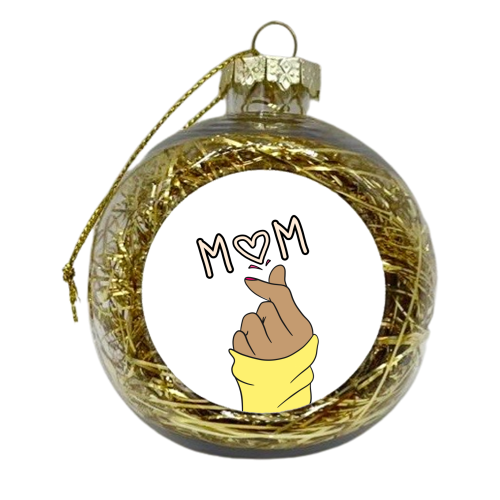 Mum Heart hands Cute Design - xmas bauble by Lisa Wardle