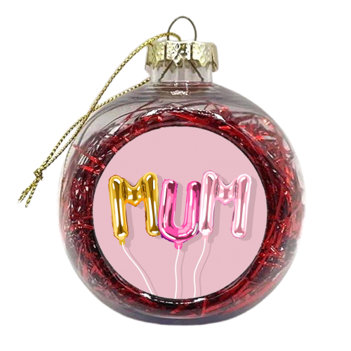 Mum helium balloon illustration - xmas bauble by The Girl Next Draw