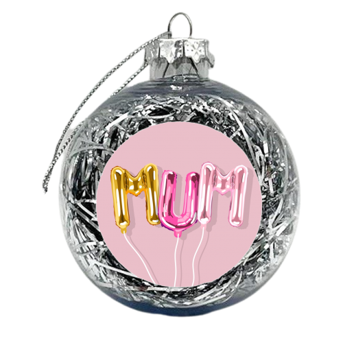 Mum helium balloon illustration - xmas bauble by The Girl Next Draw