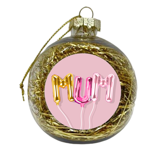 Mum helium balloon illustration - xmas bauble by The Girl Next Draw
