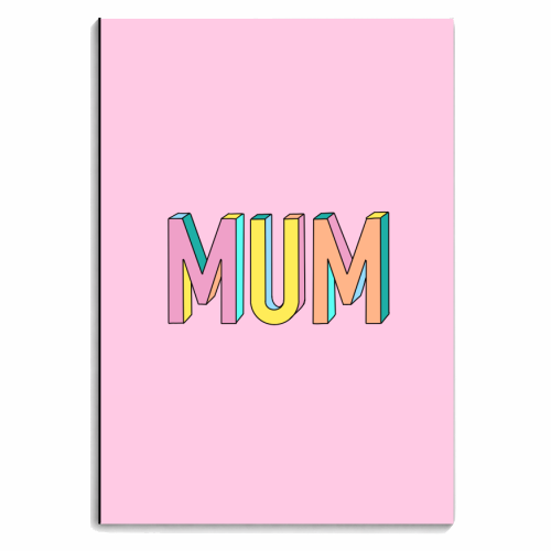 Mum In Colourful 3D Hand Drawn Text - personalised A4, A5, A6 notebook by Adam Regester
