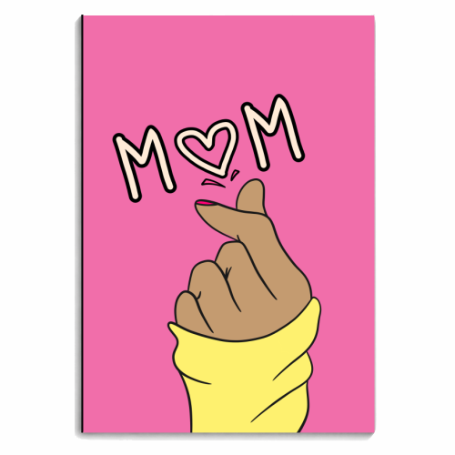 Mum Love Heart Hands Pink - personalised A4, A5, A6 notebook by Lisa Wardle