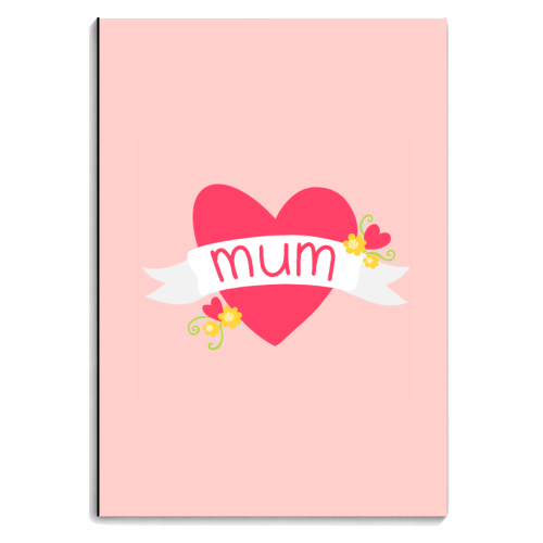 Mum Love Heart - personalised A4, A5, A6 notebook by Adam Regester