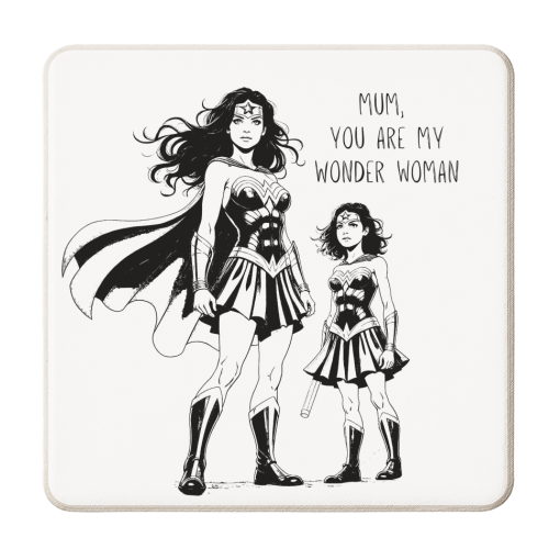 Mum, my Wonder Woman - personalised beer coaster by Ms Doodle