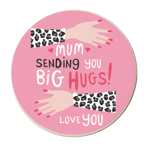 MUM sending you big hugs! love you - personalised beer coaster by The Boy and the Bear