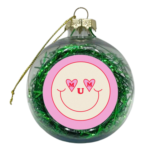 Mum Smiley Face - xmas bauble by Lisa Wardle