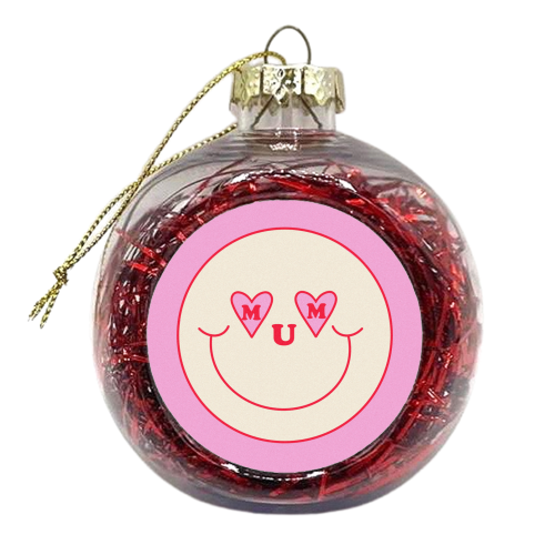 Mum Smiley Face - xmas bauble by Lisa Wardle