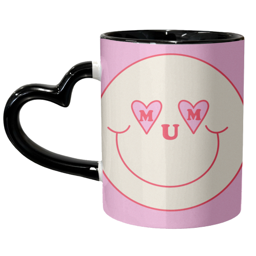 Mum Smiley Face - unique mug by Lisa Wardle