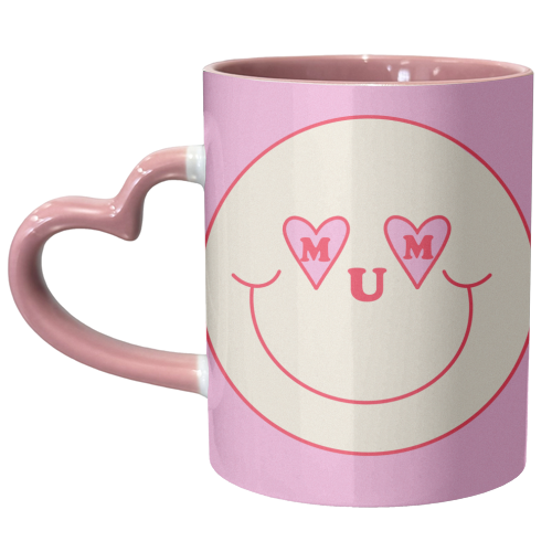 Mum Smiley Face - unique mug by Lisa Wardle