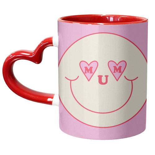 Mum Smiley Face - unique mug by Lisa Wardle