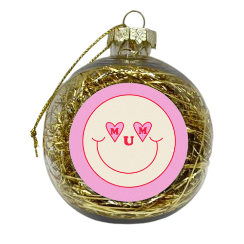 Mum Smiley Face - xmas bauble by Lisa Wardle