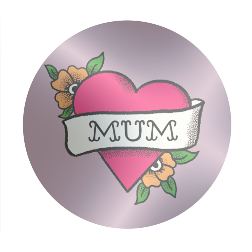 Mum tattoo - Circle Sticker by The Queer Store