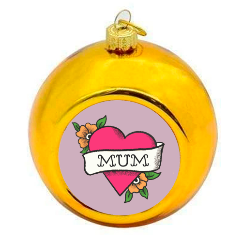 Mum tattoo - colourful christmas bauble by The Queer Store
