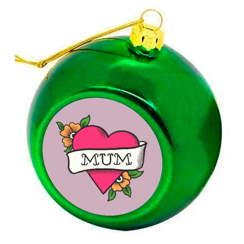 Mum tattoo - colourful christmas bauble by The Queer Store