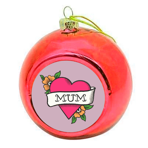 Mum tattoo - colourful christmas bauble by The Queer Store