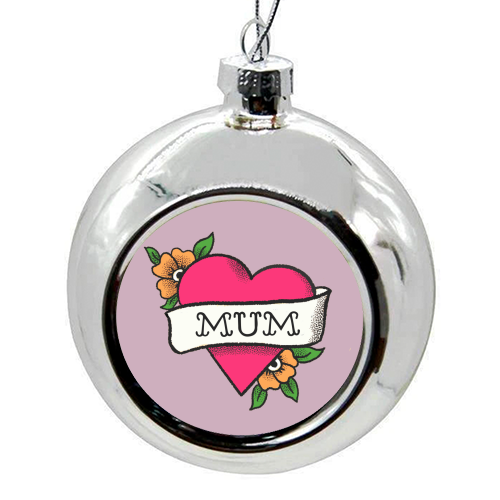 Mum tattoo - colourful christmas bauble by The Queer Store