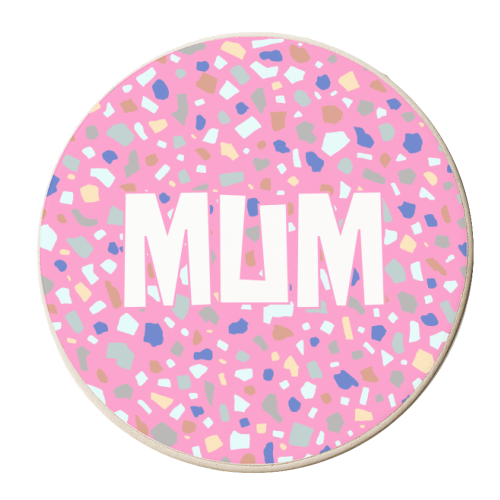 Mum (Terrazzo Background) - personalised beer coaster by Adam Regester