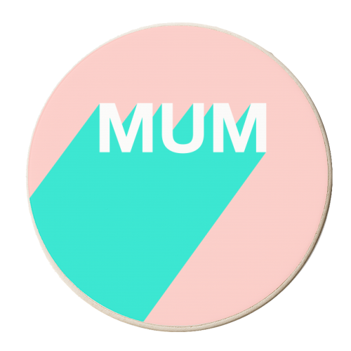 Mum Typographic Design - personalised beer coaster by Adam Regester