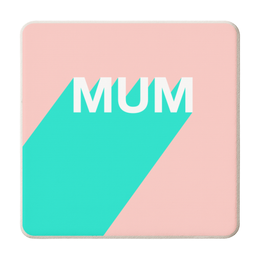 Mum Typographic Design - personalised beer coaster by Adam Regester