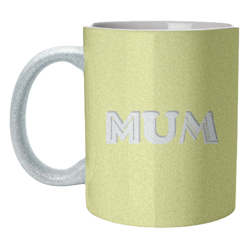 Mum (yellow/grey) - unique mug by Adam Regester