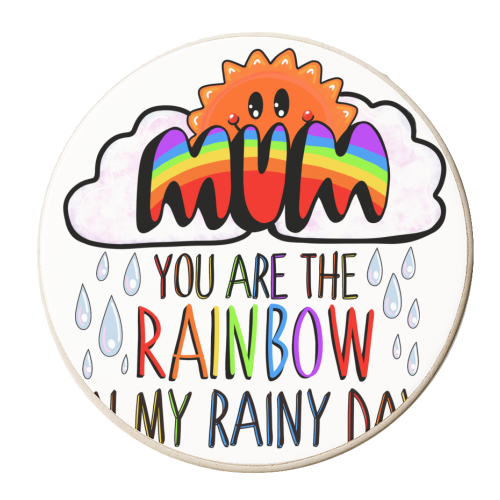 Mum you are the rainbow on my rainy days - personalised beer coaster by PixieDrew
