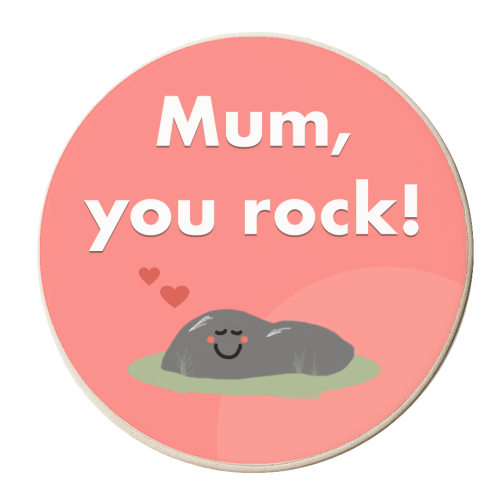 Mum, You Rock! - personalised beer coaster by Card and Cake