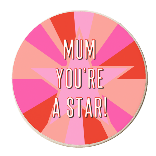 Mum You're A Star! - personalised beer coaster by Adam Regester